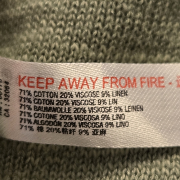 NWT Free People Beach Oversized Green Button Up Cotton Linen Sweater Size Medium - Picture 15 of 15